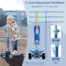 Unbreakable & Never Fall Down 2-in-1 Scooters Kids 3 Wheel Kick Scooter for Boys Girls Ages 3-8, Adjustable Height & Seat, Widened Non-Slip Deck, More Safer for Beginner Toddlers by TinyTreasures Baby Boutique