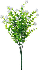 Artificial Plants Flowers Grass Shrubs 8 Pack No Fade Faux Plastic Flowers Outdoor for Vases Farmhouse Garden Porch Patio Office Indoor Wedding Decoration Greenery Fake Plants (2