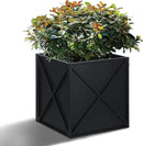 Metal Square Planter Box Tall Planters for Outdoor Plants Modern Heavy Duty with Drainage Holes for Outside Indoor Patio Deck - Black, 17”x 17”x 18” by CozyNest Decor