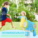 2 Pack Bubble Gun Machine for Kids, Automatic Light Up Bubble Blower with 4 Bottles 10 Bags Refill Solution Bubble Guns Blaster for Toddlers, Outdoor Toys Gifts Wedding Easter Party Favor by TinyTreasures Baby Boutique
