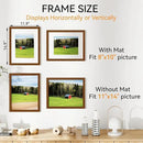 IBUYKE 11 x14 Picture Frame,Solid Oak Wood 11x14 Photo Frame with Mat to 8x10,11x14 Picture Frames With Tempered Glass,Wall Mount Display,Home Decor,Walnut Oak 14 x 11 Frame,UWPF1114H by CozyNest Decor