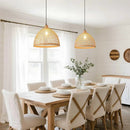 Hand-Woven Rattan Pendant Light, 16 Inch Boho Wicker Lights Fixture Wite Adjustable Cable, Coastal Hanging Lighting for Kitchen Island Dining Room Living Room Entrance Foyer by GreenHaven Gardens