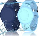 R-fun Waterproof for Air Tag Bracelets [2 Pack] Compatible with Apple Air Tag Finders with Soft Silicone,Anti Lost GPS Item Finders Case Cover,Night Blue/Glow Blue by TinyTreasures Baby Boutique