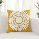 HWY 50 Mustard Yellow Decorative Throw Pillow Covers 18x18 Inch (1 Piece), Embroidered Cotton Modern Farmhouse Cushion Cover Pillow Case for Sofa Couch Living Room Bed, Sunflower by CozyNest Decor