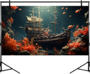 Pirate Shipwreck Aquarium Background Under The Sea Coral Reefs Fish Tank Background Underwater Sunken Ship Landscape Terrarium Background Tropical Sea Marine Life Aquarium Tank Background 72x18in by GreenHaven Gardens