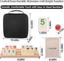 Deluxe Rummy Cube Game Set 6-8 Players with 8 Wooden Racks and 240 Melamine Rummy Tiles, Travel Family Board Game for Adults and Kids by TinyTreasures Baby Boutique