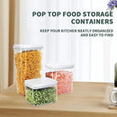 Pop Top Food Storage Containers, Leakproof Pantry Food Storage Containers, Kitchen Storage Containers with Lids Airtight 3-Piece - 3.5Qt/2.1Qt/1.3Qt by CozyNest Decor