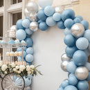 RUBFAC 129pcs Dusty Blue Balloons Different Sizes 18 12 10 5 Inch Latex Haze Blue Balloon Garland Arch for Party Decoration Birthday Wedding Engagements Anniversary Baby Shower Party Supplies by TinyTreasures Baby Boutique