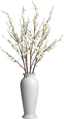 4Pcs Cherry Blossom Branches Artificial Flowers for Spring Summer Indoor Decoration,Faux Long Stem Artificial Flowers for Wedding Home Office Bedroom Party Table Centerpieces Decor(White) by CozyNest Decor