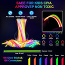 150 PCS Glow in the Dark Party Supplies, 16 Foam Sticks, 16 LED Glasses, 100 Glow Sticks and 18 Finger Lights for Neon Party, Wedding, Birthday, Concert, New Year, Carnivals, Raves by TinyTreasures Baby Boutique