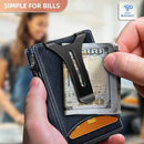 BULLIANT Men Wallet,Money Clip Wallet Slim For Gift Men 9Cards-Metal Credit Card Case in Magnetic Leather Flip by TinyTreasures Baby Boutique