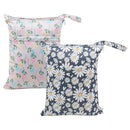 ALVABABY 2pcs Cloth Diaper Wet Dry Bags Waterproof Reusable with Two Zippered Pockets Travel Beach Pool Daycare Soiled Baby Items Yoga Gym Bag for Swimsuits or Wet Clothes L0821 by TinyTreasures Baby Boutique