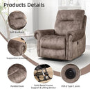 EBELLO Reclining Couch Sofa Furniture Set for Living Room,Vintage Rivet Mid-Century Design, Included 1 Seat Power Massage Recliner Chair, a Manual Loveseat, and a 3 Seater Manual Sofa, Brown by CozyNest Decor