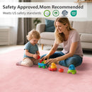 Baby Play Mat for Floor,1.3" Thick Elasti-Foam 50"×74" Playpen Mat for Tummy Time,Water Repellent Soft Coral Velvet for Toddler,Infant,Kids,Non-Slip Backing Safe for Crawling(Pink) by TinyTreasures Baby Boutique