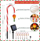 12 Pack Outdoor Solar Christmas Decorations, 180 Bright LED Solar Candy Cane Christmas Lights 8 Lighting Modes, Waterproof Outside Xmas Decorations with Lantern Decor Lights for Pathway Yard Garden by GreenHaven Gardens