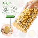 Glass Jars with Bamboo Lids 20 oz, 12 Pcs Stackable Kitchen Glass Pantry Storage Containers with Airtight Bamboo Lids for Rice, Candy, Sugar, Flour, Nuts, Cookie, Bean by CozyNest Decor