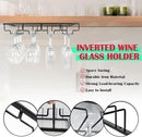 4 Rows Wine Glass Rack Under Cabinet Hanging Stemware Wine Glass Holder Under Shelf Wire Wine Glasses Racks Hanger for Bar, Kitchen (1, 4 Rows) by CozyNest Decor