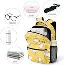Cartoon Duck Yellow Custom Kids Backpack 16.5 Inch for Boy Girl, Personalized Waterproof Child School Travel Bag with Name, 16.5’’ X 12.2’’ X 5.9’’ by TinyTreasures Baby Boutique