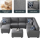 L Lengend Vansen Modular Sectional Sofa U Shaped Couch with Ottoman Modern Reversible Corner Sectional Couch for Living Room (Dark Grey, U Shaped Sofa-3) by CozyNest Decor