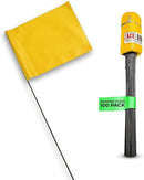 Yellow Marking Flags 100 Pack - 4x5x15 Inch Yellow Flags for Yard - Markers For Lawn, Irrigation, Landscaping, Survey & Sprinkler Head Marking by GreenHaven Gardens