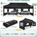 COBIZI 10x30 Pop Up Canopy Tent Heavy Duty with 8 Removable Sidewalls, Commercial Portable Tents for Parties Ez Up Canopy All-Weather Windproof & Waterproof and UPF 80+ Wedding Tent Sun Shelter by GreenHaven Gardens