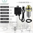 SinkTop Air Switch Kit with Brass Gold Long Button (Full Brass) for Garbage Disposal by CozyNest Decor