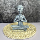 Yoga Alien Statue, Sci-fi Outer Space UFO Alien Figure, Resin Medition Alien Home Office Bookshelf Decor Sculpture, 6.3" H by GreenHaven Gardens