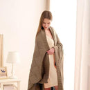 CozeCube Check Knit Throw Blanket, Light Brown Checkered Throw for Couch, Decorative Christmas Soft Cozy Warm Knitted Blanket for Bed Sofa Living Room, 60"X80" by CozyNest Decor
