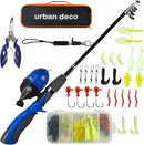 Urban Deco Kids Fishing Pole Set Portable Telescopic Kids Fishing Rod and Reel Combo Kit with Tackle Box for Beginners, Boys,Girls,Youth,Children by TinyTreasures Baby Boutique