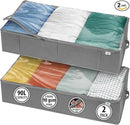 Closet Organizers and Storage - Maximize Space with Under Bed Storage Containers & Clothes Storage - Ideal Closet Organizer, Toy Storage Organizer & Underbed Storage (Grey, 2 Pack) by CozyNest Decor
