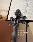 Eastar 4/4 Violin Set Full Size Fiddle Solidwood for Adults with Hard Case, Shoulder Rest, Rosin, Two Bows, Clip-on Tuner and Extra Strings, Black by TinyTreasures Baby Boutique