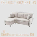 Pull Out Couch, Oversized Sleeper Sofa Couch, Sectional Sleeper Sofa Bed for Living Room Bedroom Lounge (Beige, 73 Inch) by CozyNest Decor