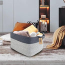 COMFY-HOMI 3Pack Cotton Rope Square Basket with Handles for Shelves|Dog Toy Storage Bin|Shoe Organizer - New 13.5" x 11" x 9.5" (Light Grey) by CozyNest Decor