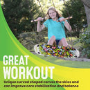 Swurfer TreeSkate Skateboard Swing, Outdoor Stand Up Surf Swing, Holds Up to 200 lbs, Ages 6 and Up, Adjustable Handles, Grip Tape, Kids Outdoor Play Equipment for Children and Adults (Waves) by TinyTreasures Baby Boutique
