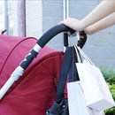 Large Stroller Hooks for Mommy, 2 pcs Carabiner Stroller Hook Organizer for Hanging Purses, Diaper Bag, Shopping Bags. Clip Fits Single/Twin Travel Systems, Car Seats (Black+Rose) by TinyTreasures Baby Boutique