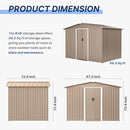 8FT x 6FT Metal Outdoor Storage Shed,Utility and Tool Shed Storage House w/Lockable Sliding Doors & Air Vent,Garden Shed for Backyard,Garden,Patio,Lawn by GreenHaven Gardens
