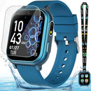 Waterproof Smart Watch for Kids Boys Age 5-12 with 32 Games, Dual Camera, Habit Tracking, Music Player, Video, HD Touchscreen Kids Smart Watch Birthday Gift Toy for 3-12 Year Old (Light Blue) by TinyTreasures Baby Boutique