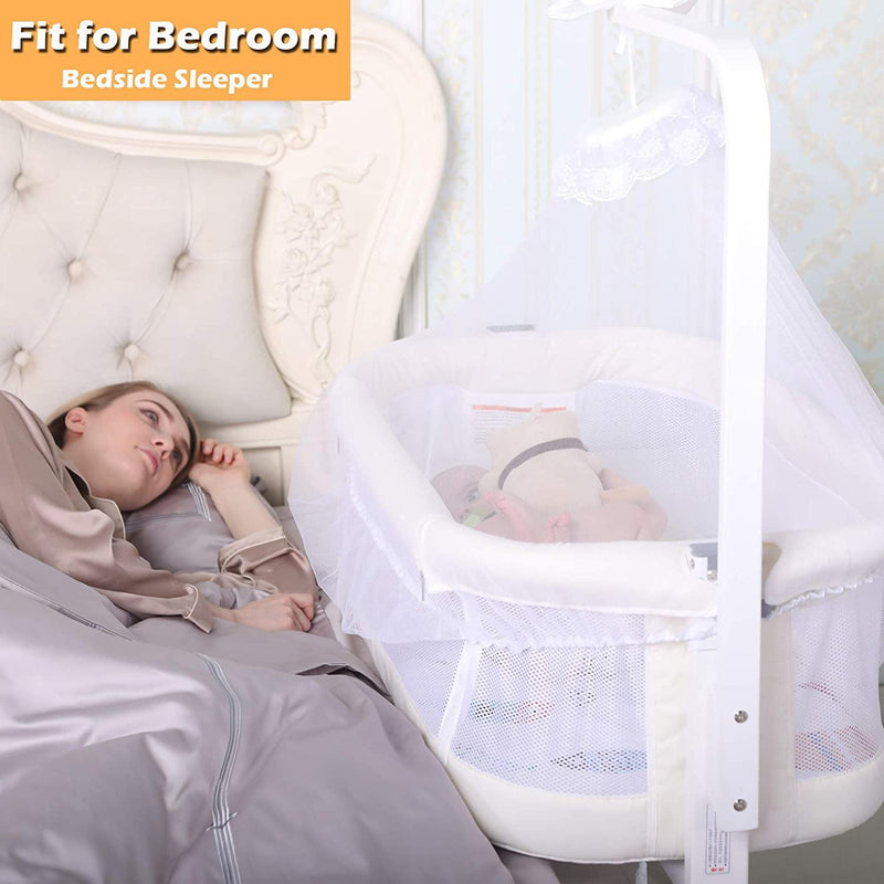 3 in 1 Baby Bedside Sleeper Bassinet Crib w/ Soft Skin-Friendly Mattress and Solid Wood and Metal Frame