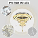 Flashing God Modern Crystal Chandeliers Dia 24" Silver Chandelier Flush Mount Ceiling Light for Bedroom Living Room Dining Room Hallway Dimmable 3 Rings LED Celing Lighting Fixtures by CozyNest Decor