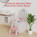 Potty Training Seat with Step Stool Ladder, Upgraded 2-in-1 Toddler Potty Training Toilet Seat with Non-Slip Step Splash Guard Handles and Waterproof Cushion, Toddler Potty Seat for Kids Boys Girls by TinyTreasures Baby Boutique