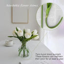 Buart White&Green Tulip Flowers Artificial Luxury Big Tulip Valentine's Day Mother's Day Easter Home Kitchen Wedding Decorations(11pcs) by CozyNest Decor