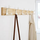 SKOLOO 39-Inch Natural Wood Coat Rack Wall Mount with 6 Triple Hooks - Ideal for Family Entrances, Classrooms, and Pet Supplies Storage - Perfect Coat Hooks for Wall by CozyNest Decor