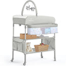BabyBond Portable Baby Changing Table, Foldable Diaper Changing Table Dresser Waterproof Height Adjustable Changing Station for Infant and Newborn(Beige) by TinyTreasures Baby Boutique