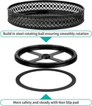 Ovicar Lazy Susan Turntable Organizer - 13 inch Rotating Spice Rack Metal Lazy Susan for Cabinet Pantry Kitchen Countertop Dining Table Cupboard Bathroom Vanity Refrigerator Black by CozyNest Decor