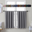 Simplebrand Ava Light Grey Short 36 Inches Blackout Curtain 2 Panels Set, Half Window Rod Pocket Privacy Curtain Tiers for Kitchen, Curtains Blackout for Bathroom Shades, W40 x L36 Inch, Light Grey by TinyTreasures Baby Boutique