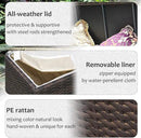 Super Patio Wicker Outdoor Patio Storage Box Waterproof, 120 Gallon Large Deck Box Rattan Storage Bin for Cushions, Garden Tools, Pool, Brown by CozyNest Decor