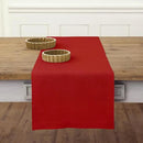 Solino Home Linen Red Table Runner 108 Inches Long - 100% Pure Linen 14 x 108 Inch Table Runner - Fete by CozyNest Decor