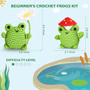 Crochetta Crochet Kit for Beginners, Beginner Crochet Animal Kits for Adults with Step-by-Step Video Tutorials, DIY Knitting & Crocheting Craft Hobbies Supplies, 2 Pack Frog Amigurumi(40%+ Yarn) by TinyTreasures Baby Boutique