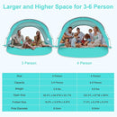 Gorich Beach Tent Sun Shelter with UPF50+ UV Protection for 3/4-5/6-7 Person, Lightweight & Portable Beach Shade Canopy with 2 Zippered Doors, Easy Setup Family Beach Umbrella by TinyTreasures Baby Boutique