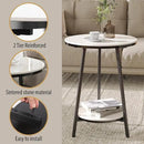 Side Table - Sintered Stone End Couch Table with Metal Frame & Gold Veins for Sofa Living Room Bedroom Bedside Coffee Small Spaces - Waterproof, Scratch-Resistant - Easy Assembly by CozyNest Decor